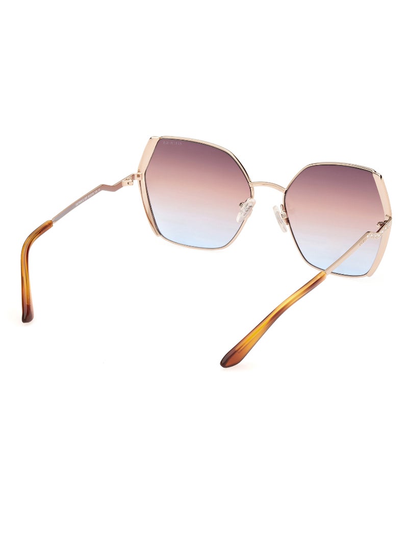GUESS Women's UV Protection Asymmetrical Shape Sunglasses - GU7843-S33F61 - Lens Size: 61 Mm - Gold - Image 5