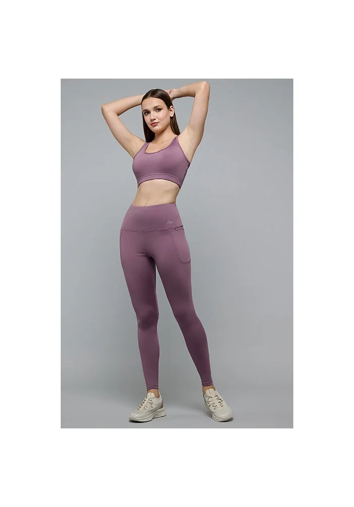 R&b  Solid Sports Bra with Scoop Neck for Women | Best Price UAE
