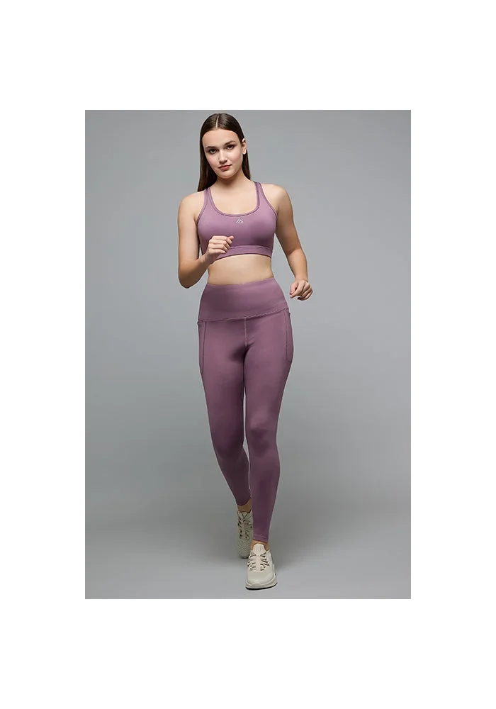 R&b  Solid Sports Bra with Scoop Neck for Women | Best Price UAE