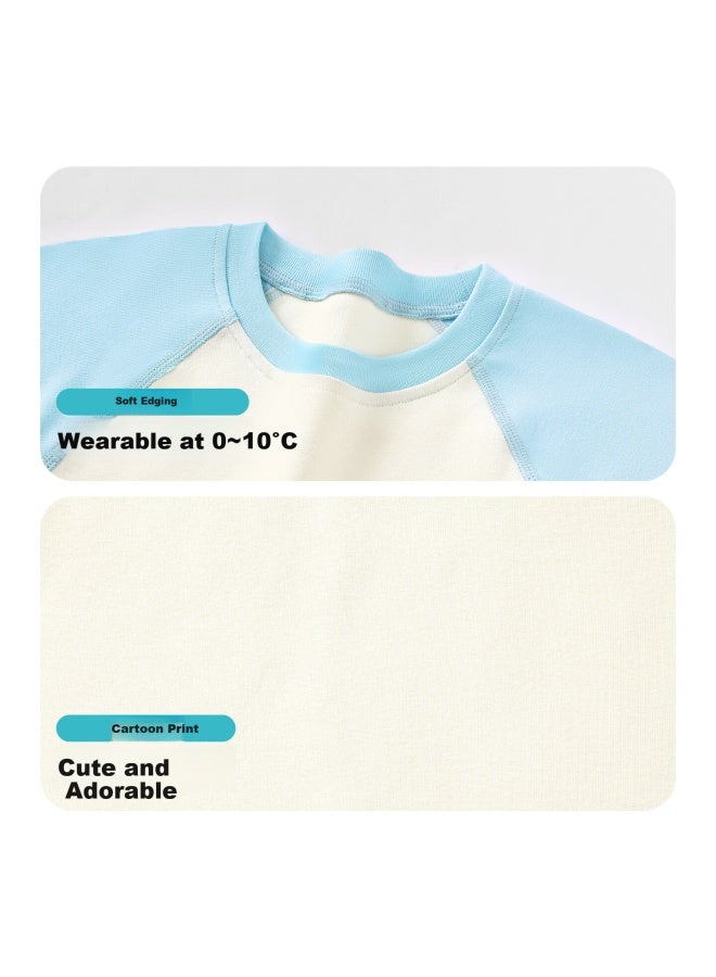 Marcolor Baby Toddler Autumn Long Johns Set Comfortable Sleepwear Uni Homewear Pink Cat Snack 140