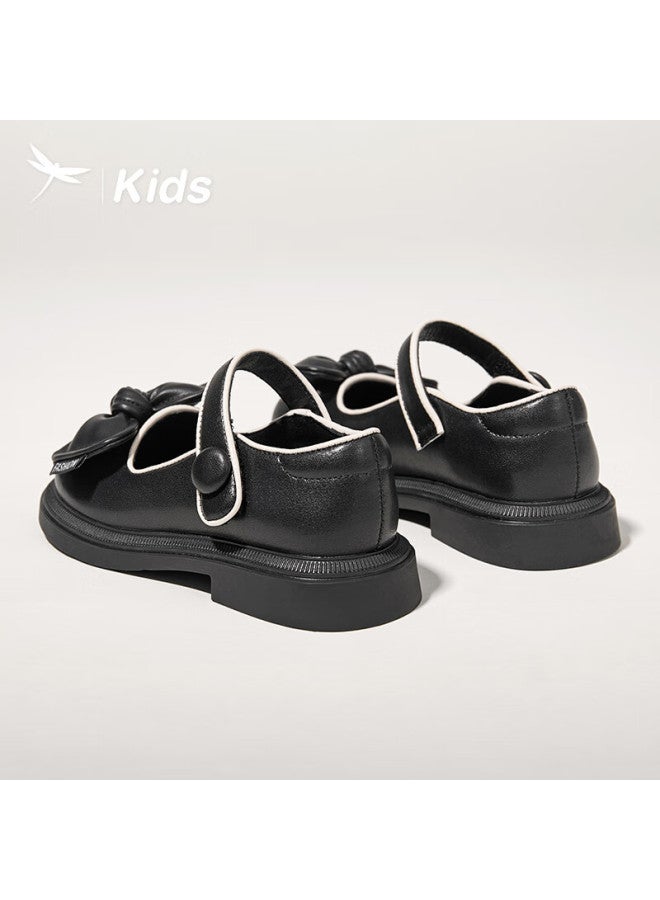 RED DRAGONFLY Hongqingting Children's Spring And Autumn New Style Shoes, Girls' Fashionable Versatile Bow-tie Mid-to Kids Shallow-mouth Flats, Black, Size 35 - Image 5