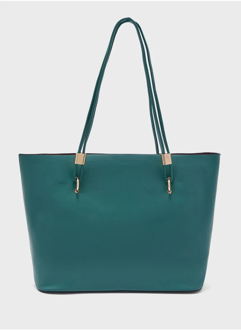 ELLA Metal Trim Tote Bag