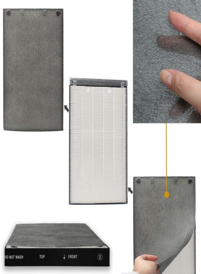 FFsign 2678 Replacement High Efficiency HEPA Filter + 2677 Actived Carbon Filter for Bissell Air220 Air320, 1 True HEPA Pre-Filter & 1 Carbon Filter - Image 2