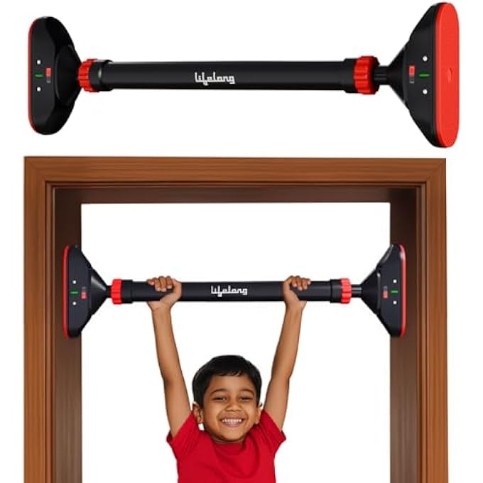 rayihni بار سحب للتمارين المنزلية، بار سحب في المنزل بدون تركيب براغي | بار سحب للباب بعرض قابل للتعديل | بار سحب للذقن للمنزل، الحجم 65-95 سم أقصى وزن للمستخدم 150 كجم - Image 1