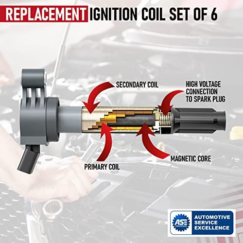 AA Ignition Ignition Coil Set of 6 - Replaces 90919-A2007 - Compatible with Toyota, Lexus & Scion Vehicles - 2.7L, 3.5L V6 - Ignition Coil Pack Fits, Camry V6, Avalon, Sienna, Rav4 and more - Image 4