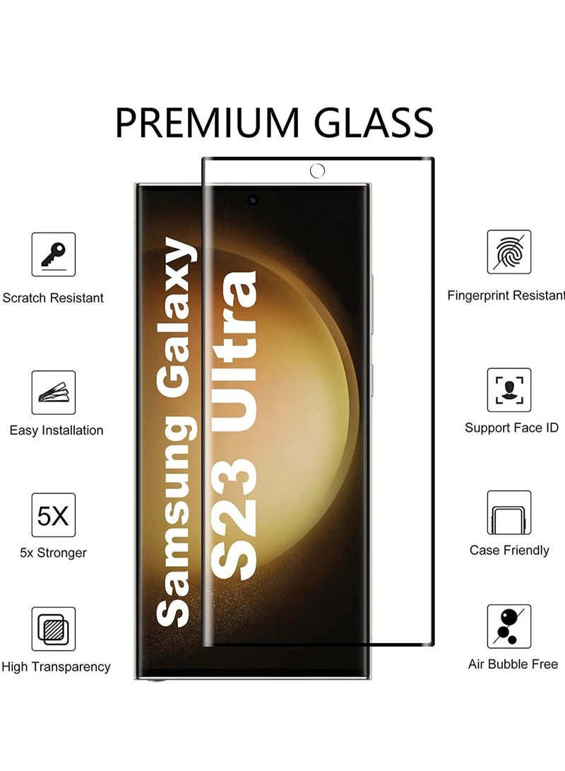 إلترازون for Samsung Galaxy S23 Ultra Screen Protector with Camera Lens Protector, 9H Hardness Anti-Scratch Tempered Glass flim, Case Friendly, Anti-Fingerprint,Anti-Scratch (2+2 PACK) - Image 2
