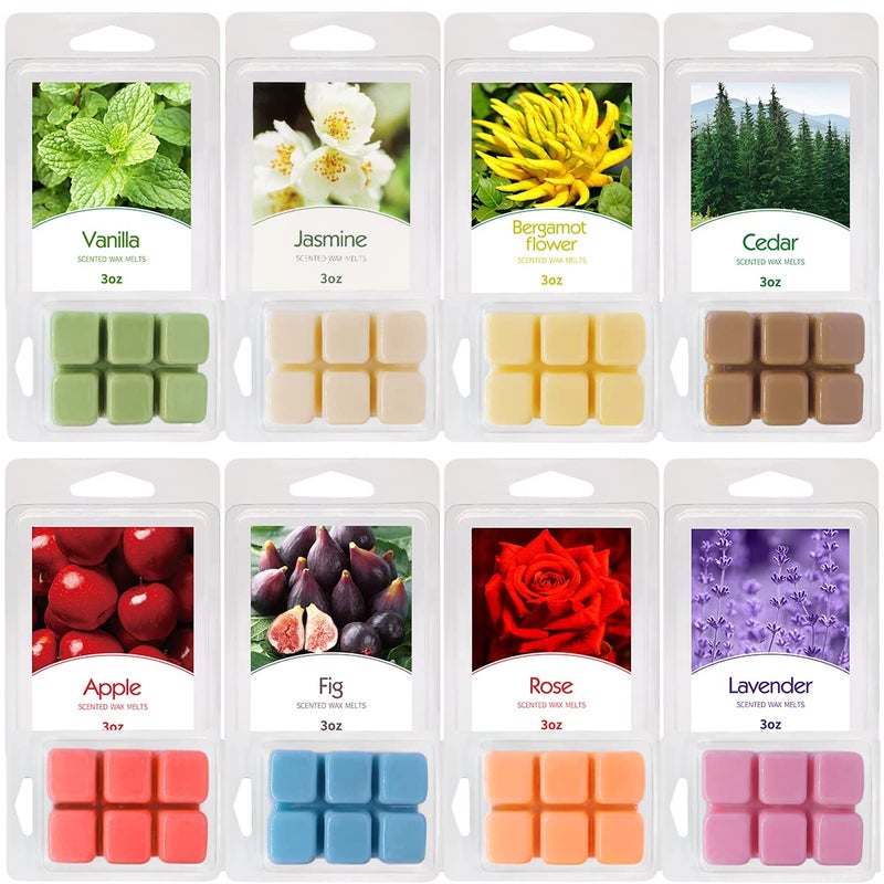 Iwaxlife Iwaxlife 8 Packs Scented Wax Melts Set Strong Aroma Wax Tarts with 8 Fragrances 30oz Variety Wax Cubes 