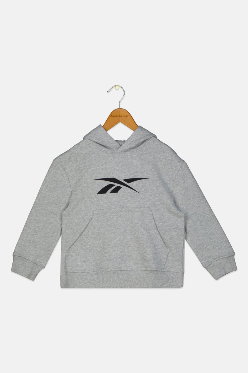 Reebok Toddlers Boy Brand Logo Long Sleeve Hoodie, Grey - Image 2