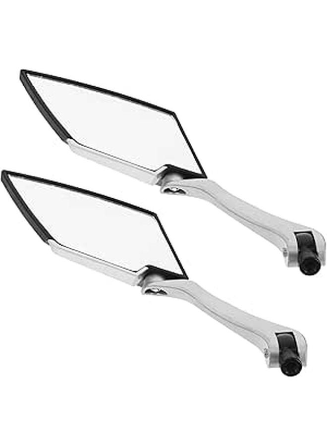 Universal Motorcycle Handlebar Rearview Mirrors Black Rhombus Reflective Side Mirrors for Electric Bikes Scooters - Image 1