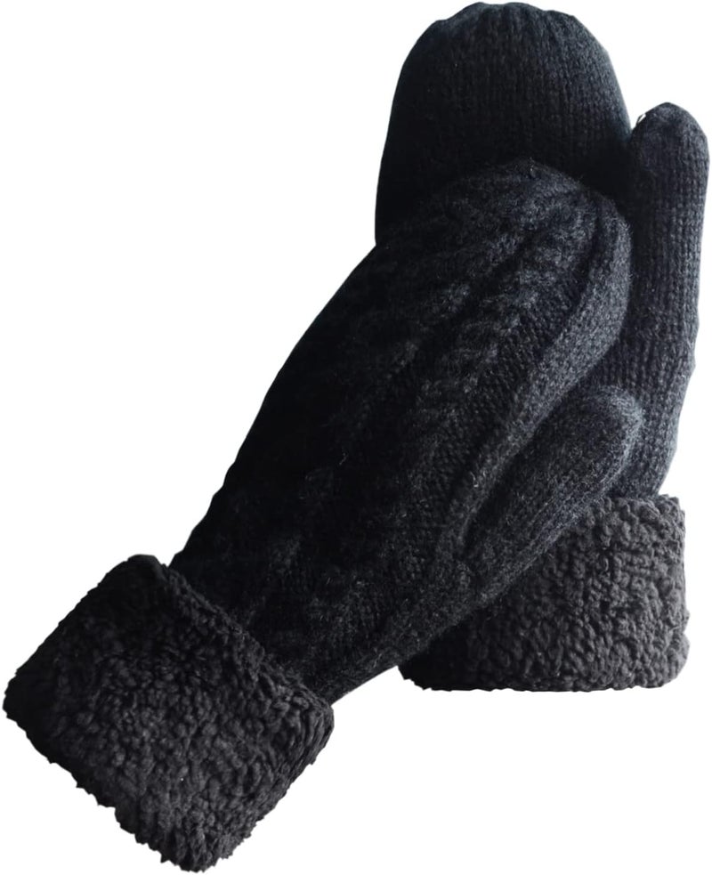 Whiteleopard Women's Winter Gloves Warm Lining - Cozy Wool Knit Thick Gloves Mittens - Image 1