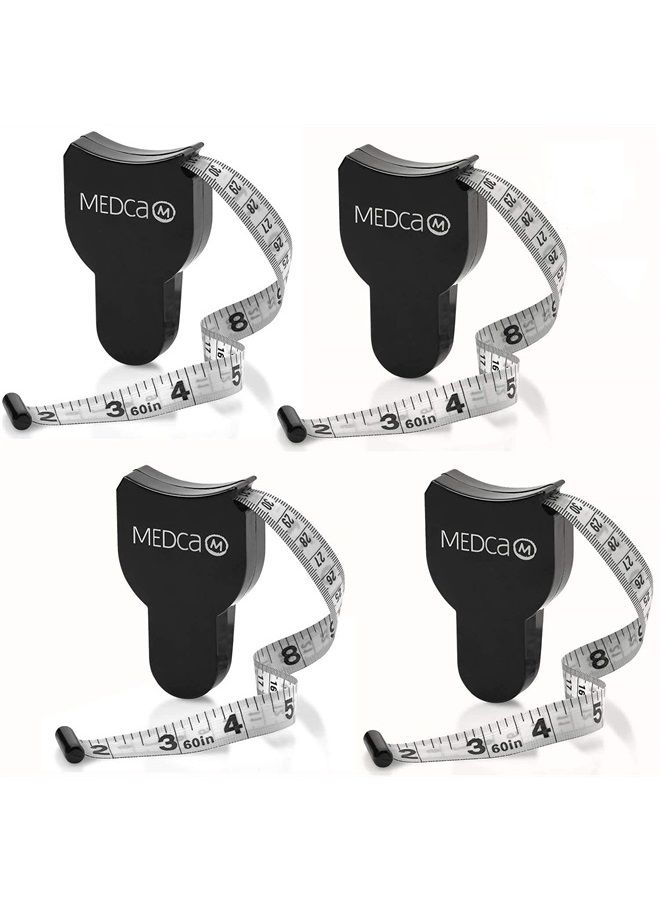 MEDca Body Tape Measure - (4 Pack) Measuring Tape for Body and Body Fat Measuring Device Fitness & Weight Monitors, (Inches & cm) Retractable Tapes Measure Ruler for Accurate Body Fat Calculator - Image 1