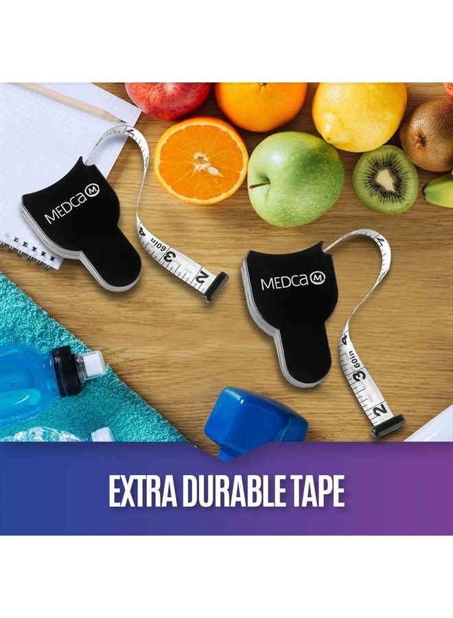 MEDca Body Tape Measure - (4 Pack) Measuring Tape for Body and Body Fat Measuring Device Fitness & Weight Monitors, (Inches & cm) Retractable Tapes Measure Ruler for Accurate Body Fat Calculator - Image 4