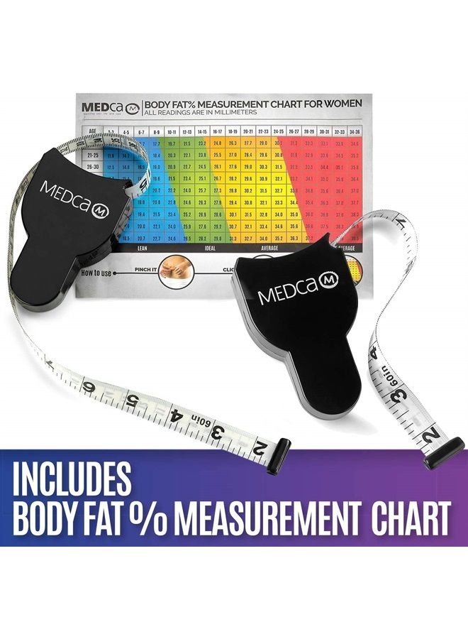 MEDca Body Tape Measure - (4 Pack) Measuring Tape for Body and Body Fat Measuring Device Fitness & Weight Monitors, (Inches & cm) Retractable Tapes Measure Ruler for Accurate Body Fat Calculator - Image 3