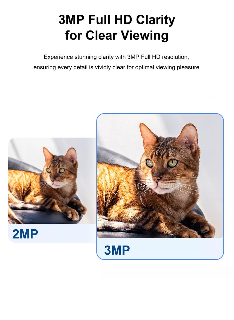 Phone Planet Indoor Security Camera lens resolution 3MP, AI Human & Pet Detection，Smart Tracking, Smart Color Night Vision,Privacy Mode, Active Deterrence with 2-Way Talk - Image 3