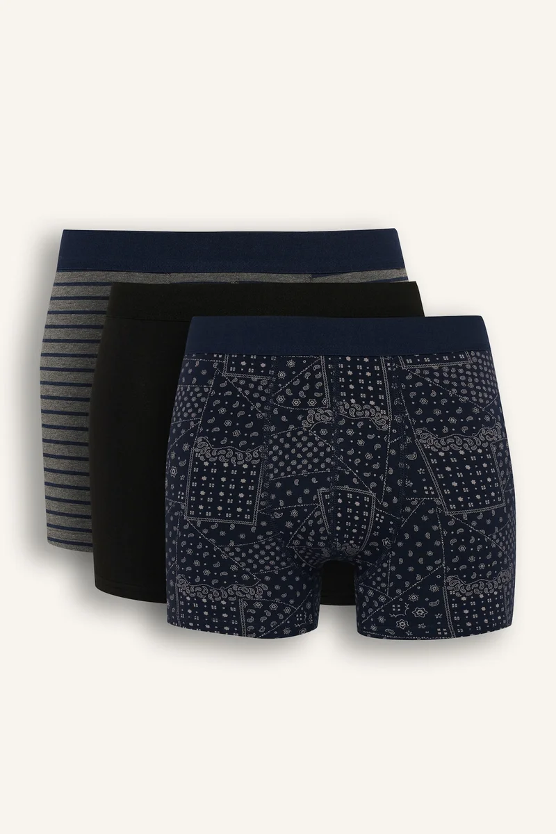 Regular Fit Paisley Patterned 3 Piece Boxers