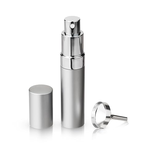 True Martini Atomizer Bar Mister 15ml Capacity with Refillable Canister and Funnel for Vermouth Spray Glass Canister with Stainless Steel Case