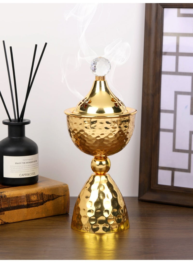 مبخرة بخور معدنية فاخرة/مبخرة بخور/حامل بخور، مبخرة عطرية فاخرة/مبخرة بخور/حامل بخور، ناشر عطر، تصميم بسيط مطروق، عملية طلاء كهربائي مناسبة لديكور ديكور المنزل ديكور الغرفة/ديكور الطاولة - Image 5