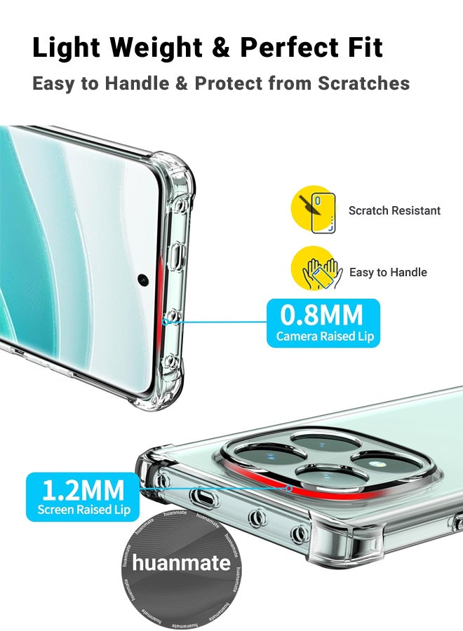 huanmate Xiaomi Redmi Note 14 Pro 5G Shock Proof Case Cover - Ultra Clear, Durable & Accurate Cut-outs - Scratch, Dust & Smudge Protection - Clear Silicon Back Cover for Xiaomi Redmi Note 14 Pro 5G - Image 3