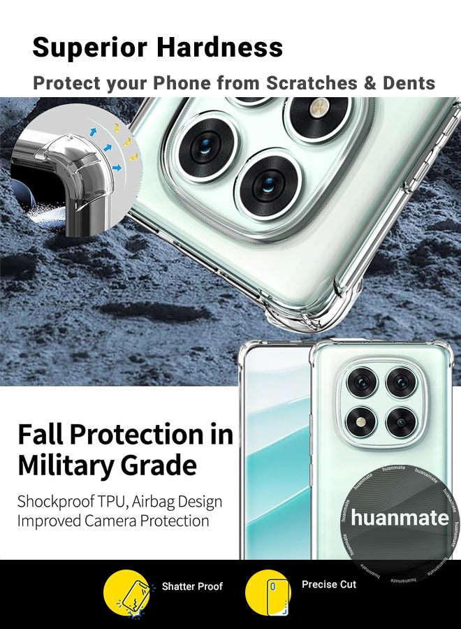 huanmate Xiaomi Redmi Note 14 Pro 5G Shock Proof Case Cover - Ultra Clear, Durable & Accurate Cut-outs - Scratch, Dust & Smudge Protection - Clear Silicon Back Cover for Xiaomi Redmi Note 14 Pro 5G - Image 4