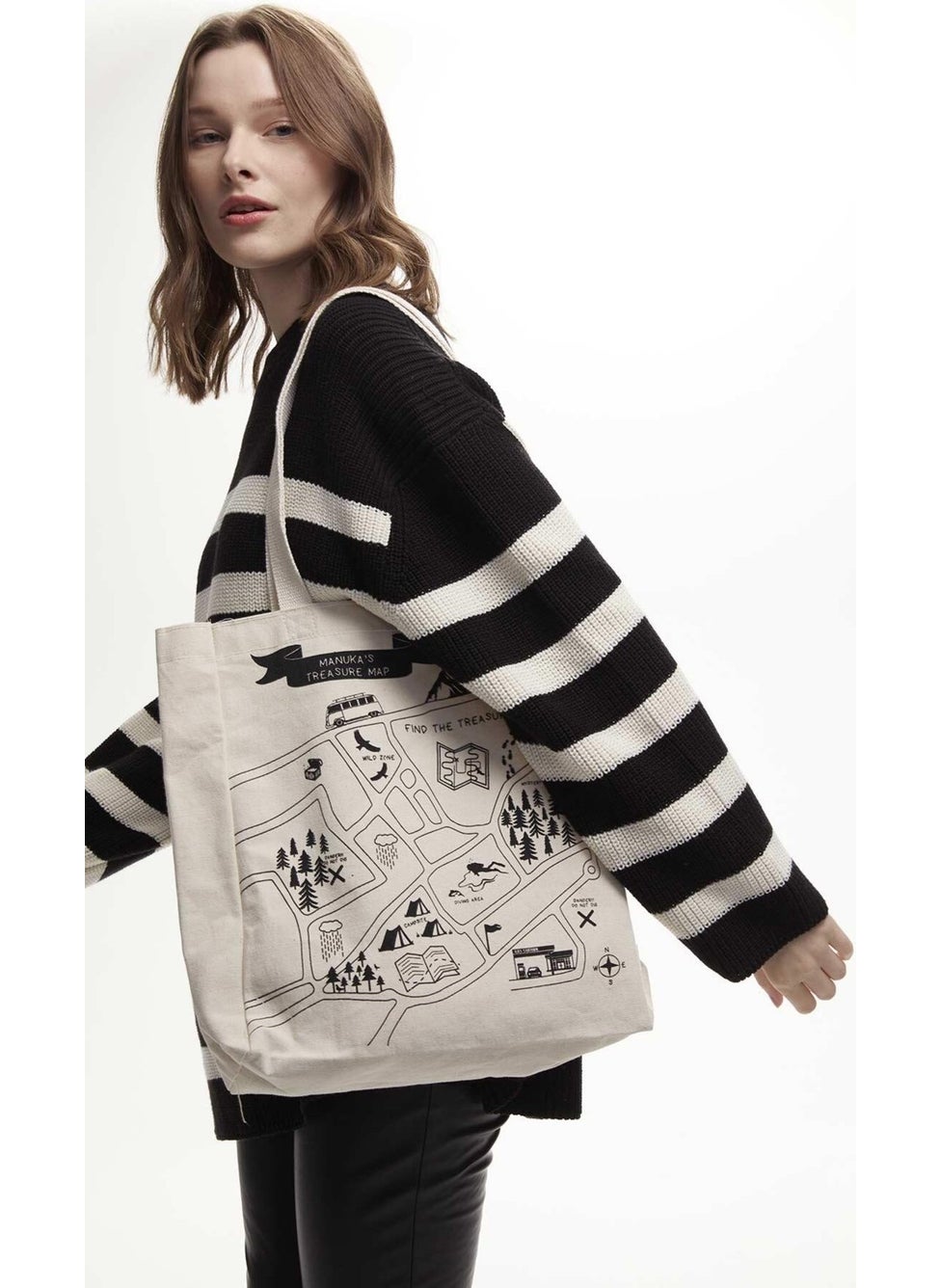 Manuka - Printed Gusseted Cloth Bag Map - Image 1