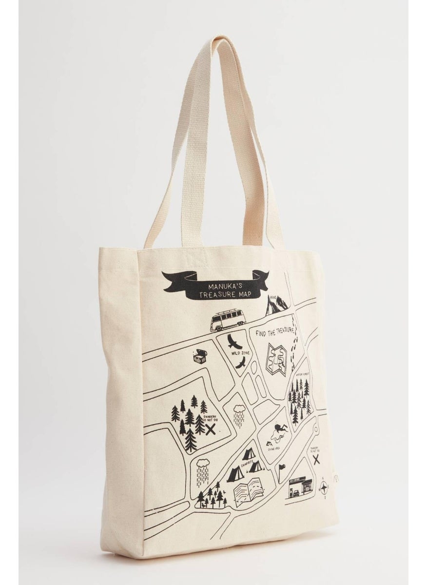 Manuka - Printed Gusseted Cloth Bag Map - Image 1