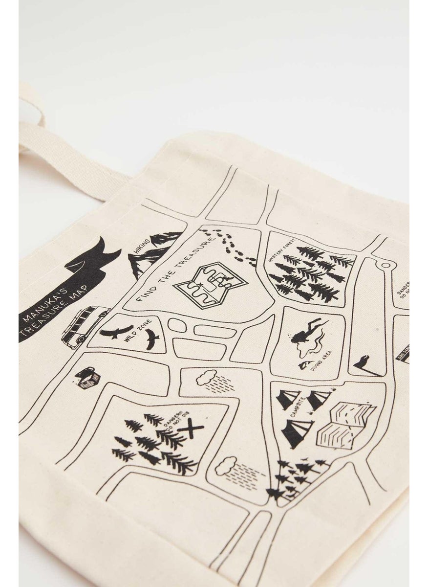 Manuka - Printed Gusseted Cloth Bag Map - Image 1