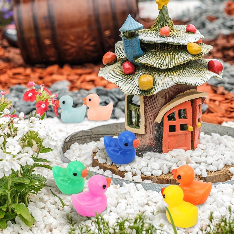 CRTWDMAN 240 Pcs Mini Ducks Tiny Duck Figurines Bulk for Garden Micro Landscape, Mini Resin Ducks for Dollhouse Aquarium Potted Ornament Charms Party Toys DIY Craft Accessories - Image 5