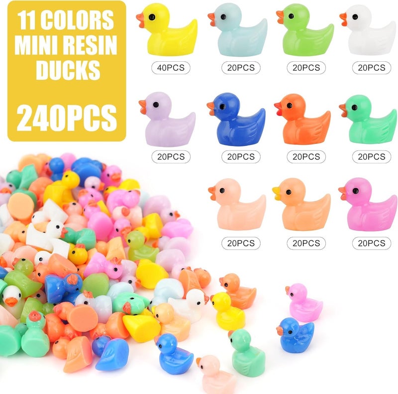 CRTWDMAN 240 Pcs Mini Ducks Tiny Duck Figurines Bulk for Garden Micro Landscape, Mini Resin Ducks for Dollhouse Aquarium Potted Ornament Charms Party Toys DIY Craft Accessories - Image 3