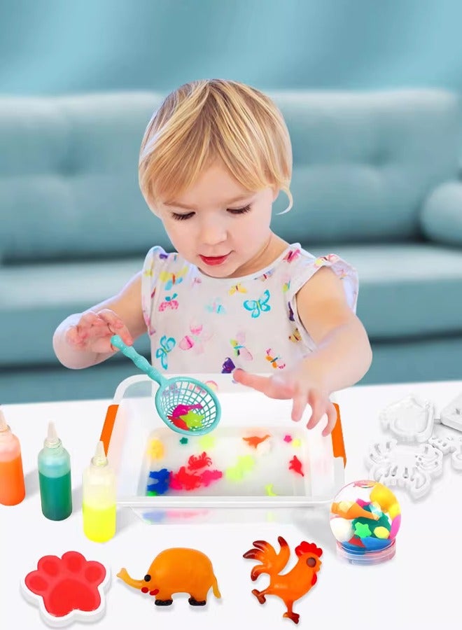 Children's Magic Water Elf Beads Toys Set, Magic Water Spirit Water Baby Puzzle Magic DIY Gel Art Craft Handmade Set Water Painting, Creative Activities for Kids and Children Age 3+ (Ocean) - Image 2