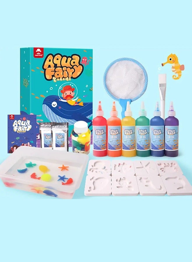 Children's Magic Water Elf Beads Toys Set, Magic Water Spirit Water Baby Puzzle Magic DIY Gel Art Craft Handmade Set Water Painting, Creative Activities for Kids and Children Age 3+ (Ocean) - Image 1