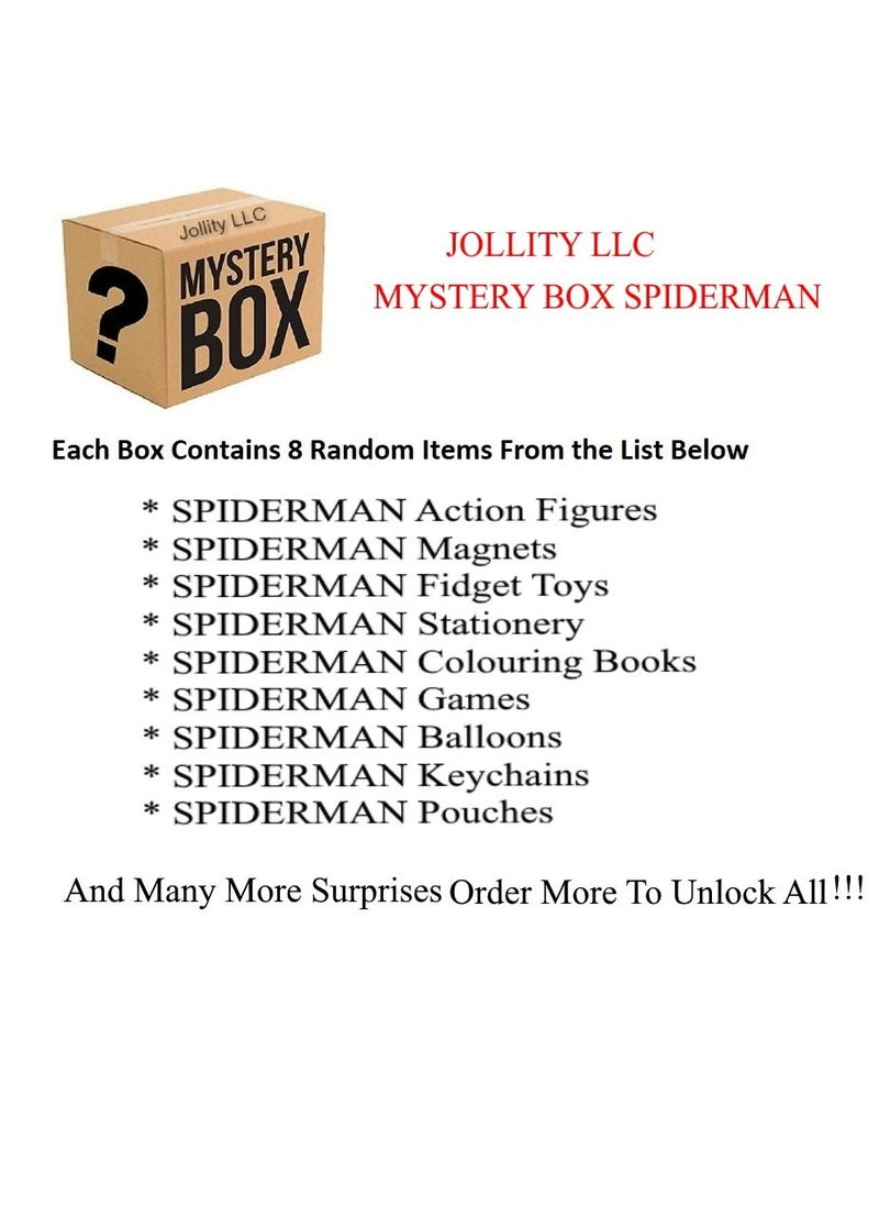 JOLLITY LLC - Mystery Box for Spiderman Toys and Accessories 8 plus items - Image 1