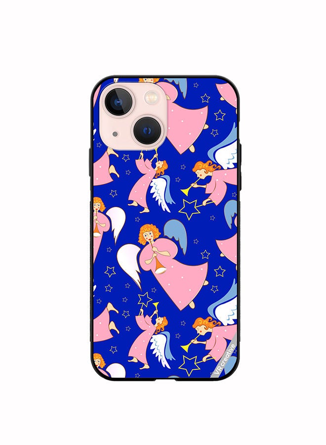 VR CREATIVE Protective Case Cover For Apple iPhone 13 mini Christmas Angels With Flutes Design Multicolour - Image 1