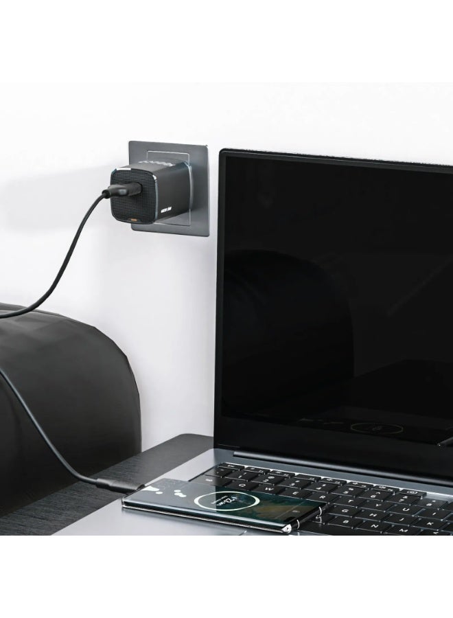 GREEN LION Single Port Wall Charger with USB-A Port & Charging Protection /  Over-Voltage Protection , Over-Circuit Protection, Over-Heating & Short Circuit Protection / Ultra Compact / Output Power of 20W / Phone Charger Single Plug / For SmartPhones - Black - Image 2