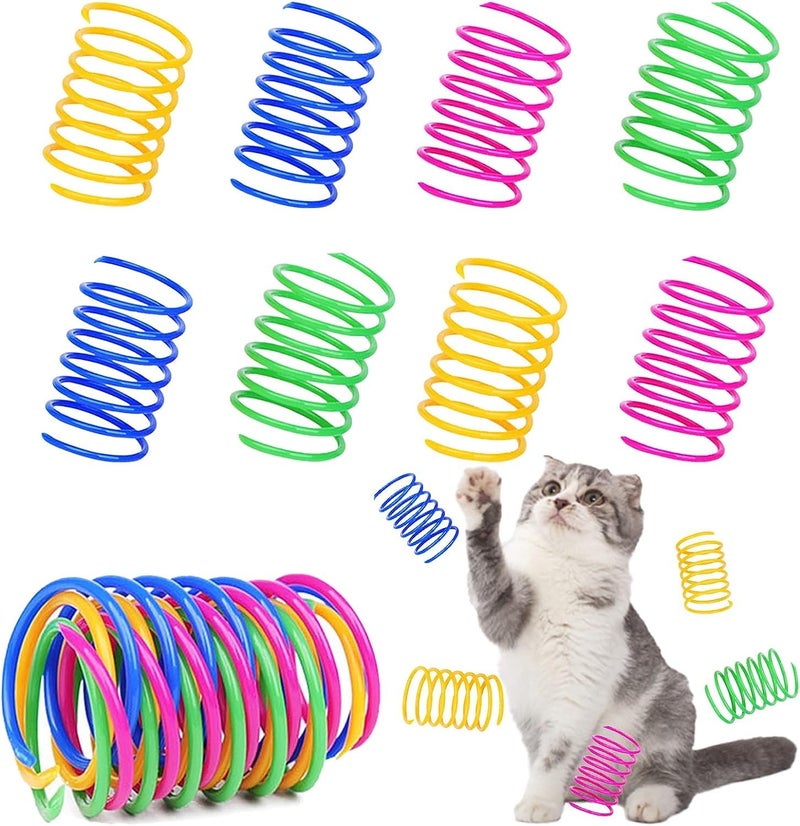 Inralimot 8 Pcs Interactive Cat Toys - Durable Plastic Coils, Colorful Springs For Indoor Cats - Active Play For Swatting, Biting, Hunting - Image 5