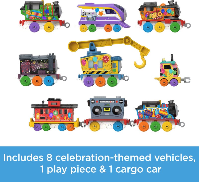 THOMAS & FRIENDS مجموعة هدايا قطارات توماس وأصدقائه - 7 أيام من المفاجآت، 10 قطع من المركبات المصنوعة من الصب مع حمولة للأطفال من عمر 3 سنوات فما فوق (حصري على أمازون) - Image 4