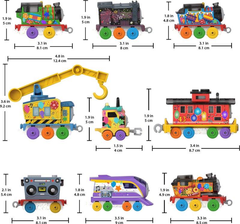 THOMAS & FRIENDS مجموعة هدايا قطارات توماس وأصدقائه - 7 أيام من المفاجآت، 10 قطع من المركبات المصنوعة من الصب مع حمولة للأطفال من عمر 3 سنوات فما فوق (حصري على أمازون) - Image 5