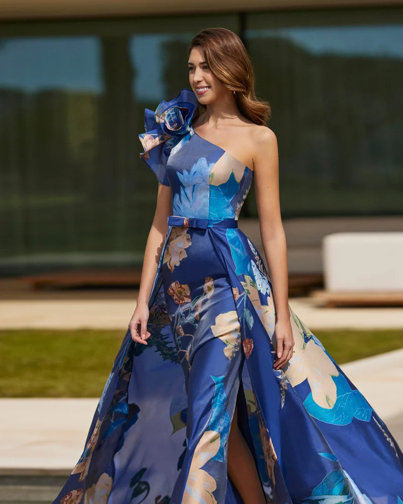 روسا كلارا Marfil Barcelona Long Couture Cocktail Dress