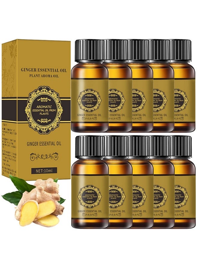 Ankooy 10 Pack Belly Drainage Ginger Oil, Ginger Oil Lymphatic Drainage Massage Oil, Natural Lymphatic Drainage Ginger Oil,Ginger Massage Oil,Plant Aroma Oil, Natural Ginger Essential Oil - Image 1