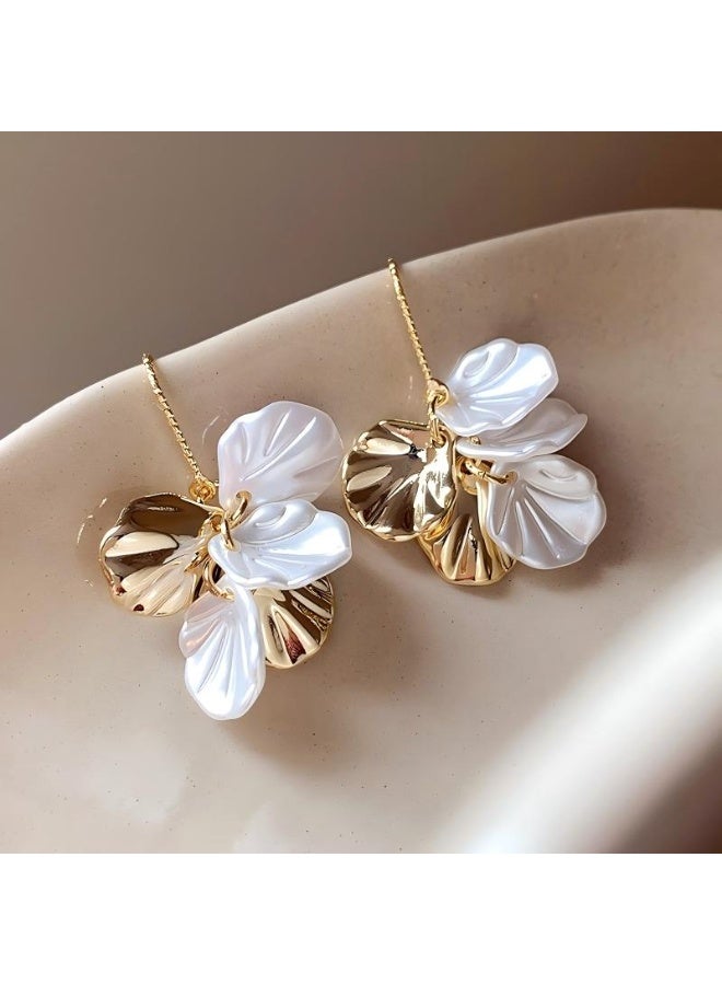 French-Style Fresh and Sweet Tassel Petal Earrings,Elegant,Versatile and Stylish Earrings
