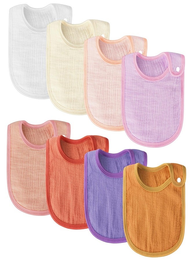 Aolso 8PCS Muslin Baby Drooling Bibs, Baby Bandana Drool Bibs with 6 Absorbent Layers for Drooling and Teething - Image 1