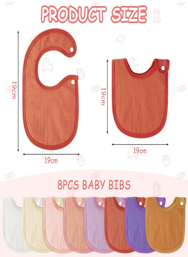 Aolso 8PCS Muslin Baby Drooling Bibs, Baby Bandana Drool Bibs with 6 Absorbent Layers for Drooling and Teething - Image 2