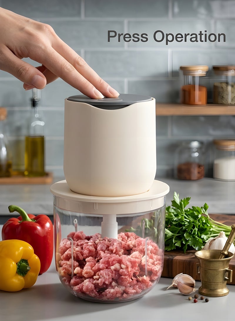 بيوينتي Food Processors,Small Meat Grinder & Food Chopper Electric Vegetable Chopper with 4 Bowls & 2 Blades for Meat/fish/Vegetable/Baby Food - Image 5