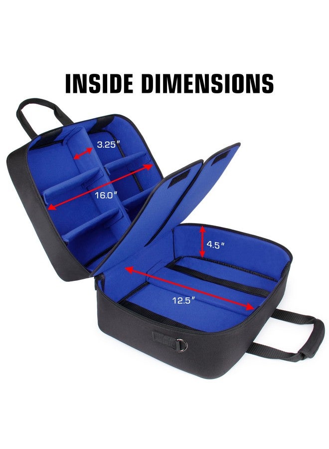USA Gear Xl Magic The Gathering Mtg Deck Box Bag Travel Case Large Mtg Card Storage Bag With Padded Shoulder Strap, Customizable Interior, Weather Resistant Fits Deck Boxes & Sleeved Cards Blue  - Image 4