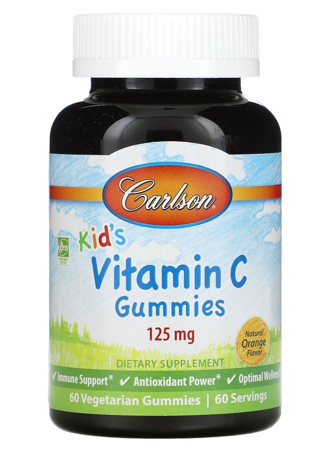 Kid's Vitamin C Gummies Natural Orange 125 mg 60 Vegetarian Gummies