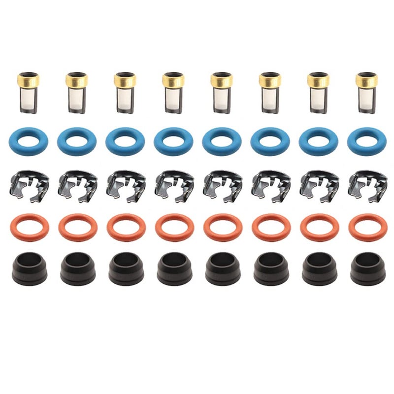 Haneex 8Set Fuel Injector Repair Seal Kit for For 9907 GM Chevy Silverado 1500 GMC Sierra FJ887 485360L 17113553 25317628 12580681