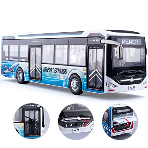 HAPYAD 142 Diecast Bus Toys Cars Metal City Bus Toy Vehicles with Light Up and Openable Doors for Kids Boys Girls 118 - Image 5