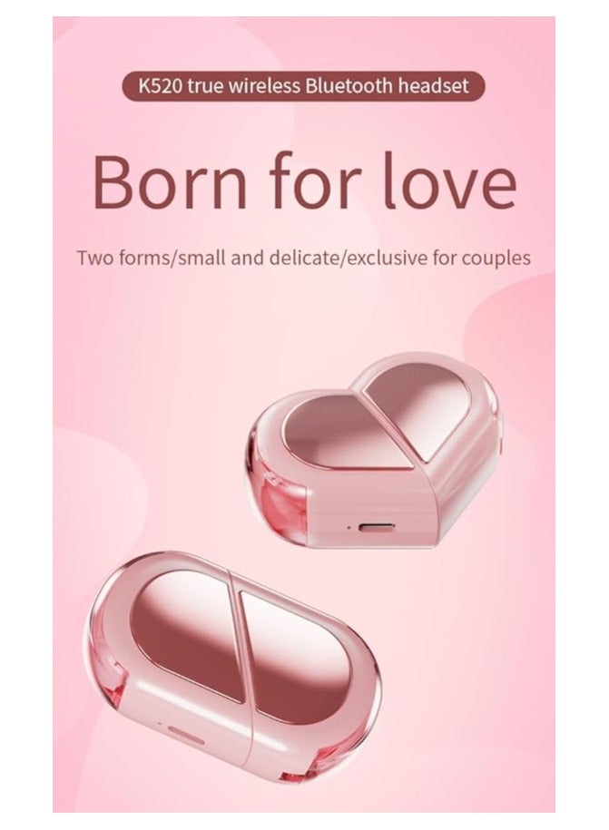 PEETTA Pink Heart Wireless Earbuds for Girls Kids, Cute Mini Tiny Small Invisible Earbuds Wireless Bluetooth for Small Ears Canals Women Rose Gold Kawai Blue Tooth Ear Buds for iPhone Android - Image 3
