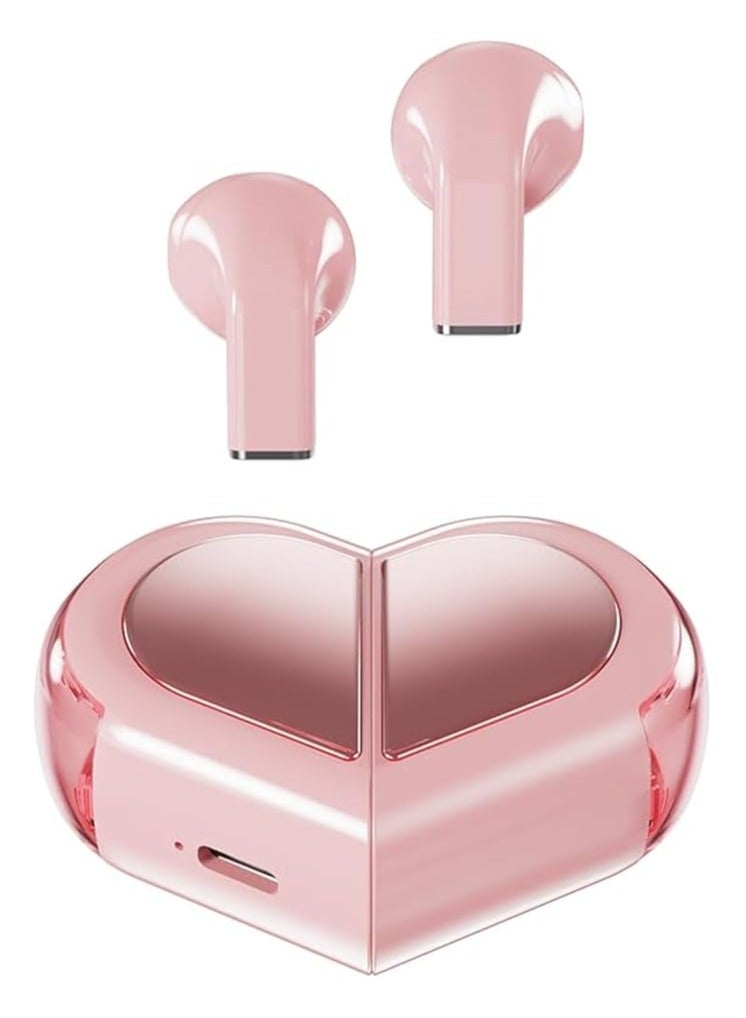 PEETTA Pink Heart Wireless Earbuds for Girls Kids, Cute Mini Tiny Small Invisible Earbuds Wireless Bluetooth for Small Ears Canals Women Rose Gold Kawai Blue Tooth Ear Buds for iPhone Android - Image 4