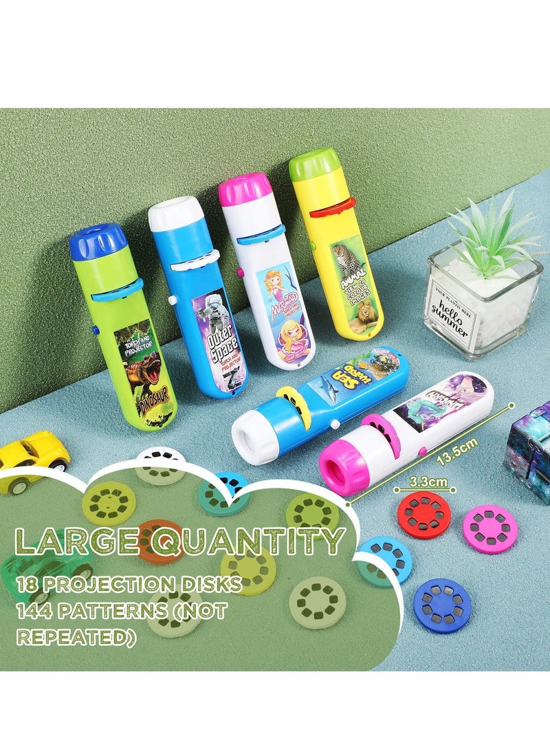 Generic - Slide Projector Flashlight for Kids, 6 Pack Kids Projector Torches with 144 Patterns, Include Dinosaur Space Ocean Animals, Educational Learning Projector Toys for Girls Boys, Bedtime Education - Image 1
