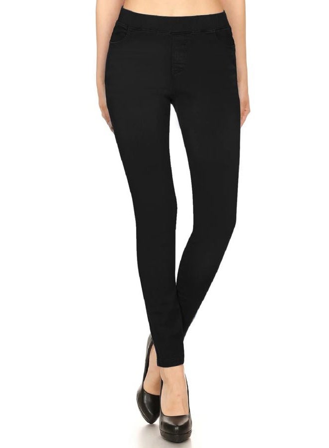 Jvini Women's Jeggings & Capris High Waist Pull-On Jean Style Stretch Skinny Capri Pants, Black, XXL - Image 1
